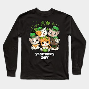 St. Catrick's Day CUTE CAT Long Sleeve T-Shirt